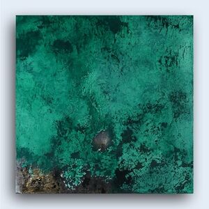 Original Abstract Green and Black Canvas Art
